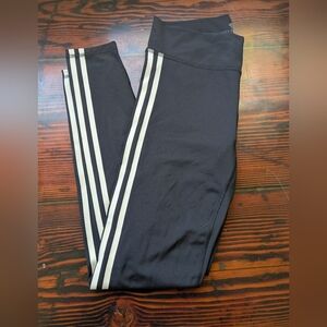 Adidas Climalite Black 3-Stripe Leggings | Size M